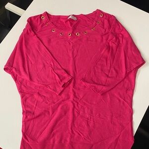 New York & Company Fuchsia Grommet Sweater